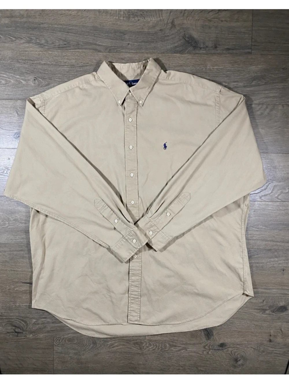 Vintage Polo Ralph Lauren Blaire Men's XXL Khaki Button Down Shirt 90s